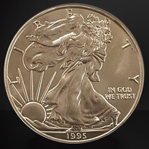 Front of The 1995 Silver Eagle Against a Black Background