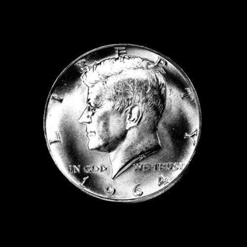 Silver Kennedy half dollar front
